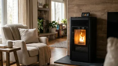 Diagnostic d'un allumage raté sur un poêle à pellet Extraflame dans un salon.