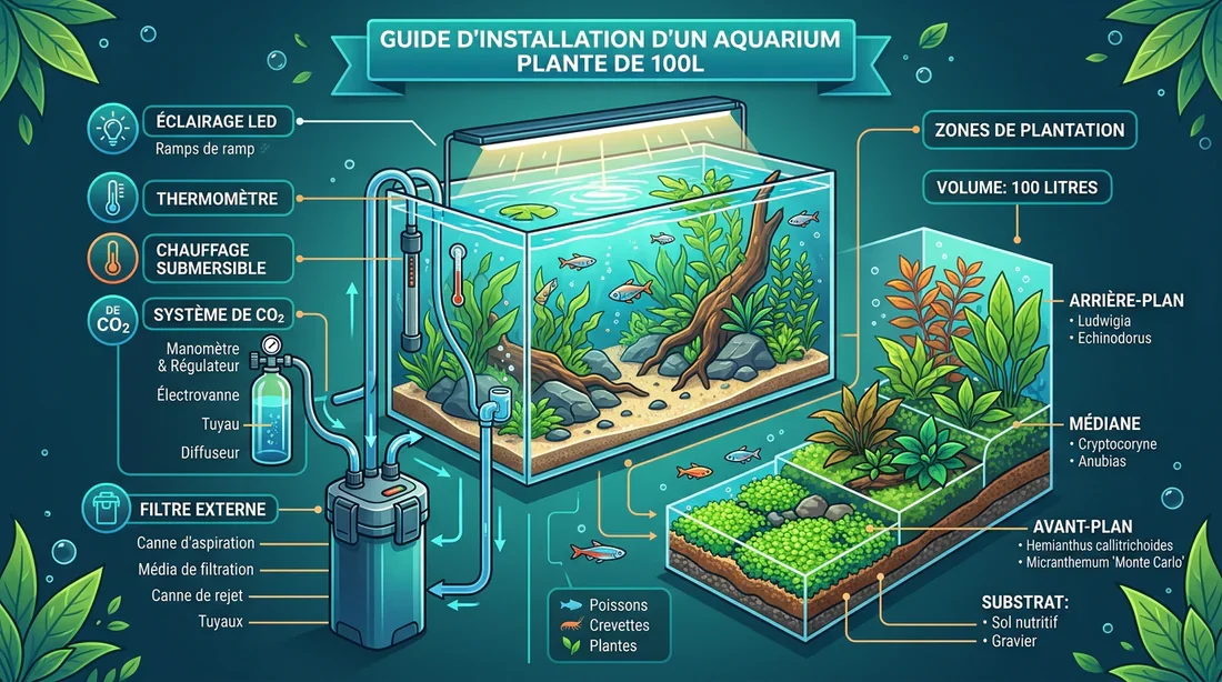 Deux poissons Betta femelles nageant dans un aquarium densément planté