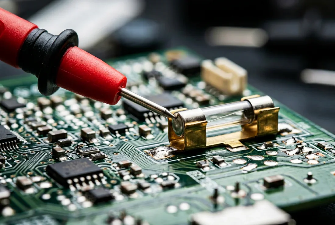 Schéma technique des composants d'un fusible en verre