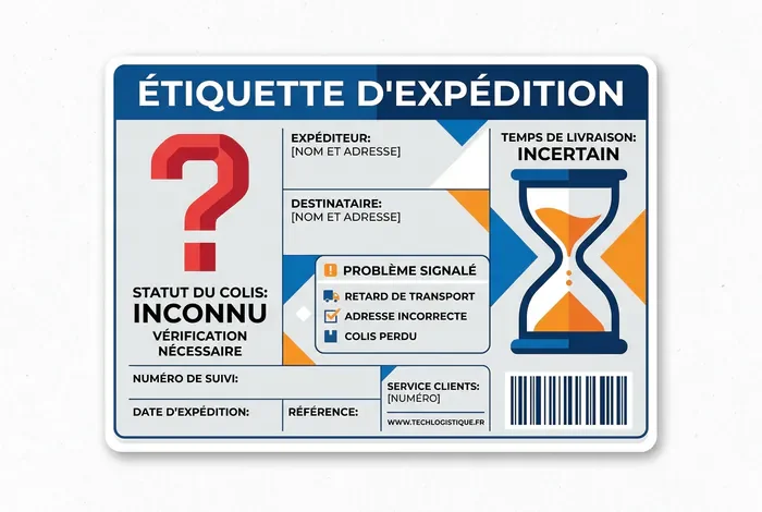 Icône de suivi de colis Chronopost avec un point d'interrogation et un sablier
