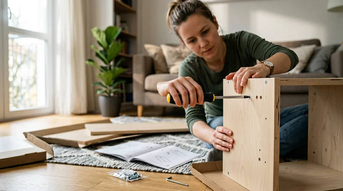 Assemblage manuel de meubles IKEA avec un tournevis adapté