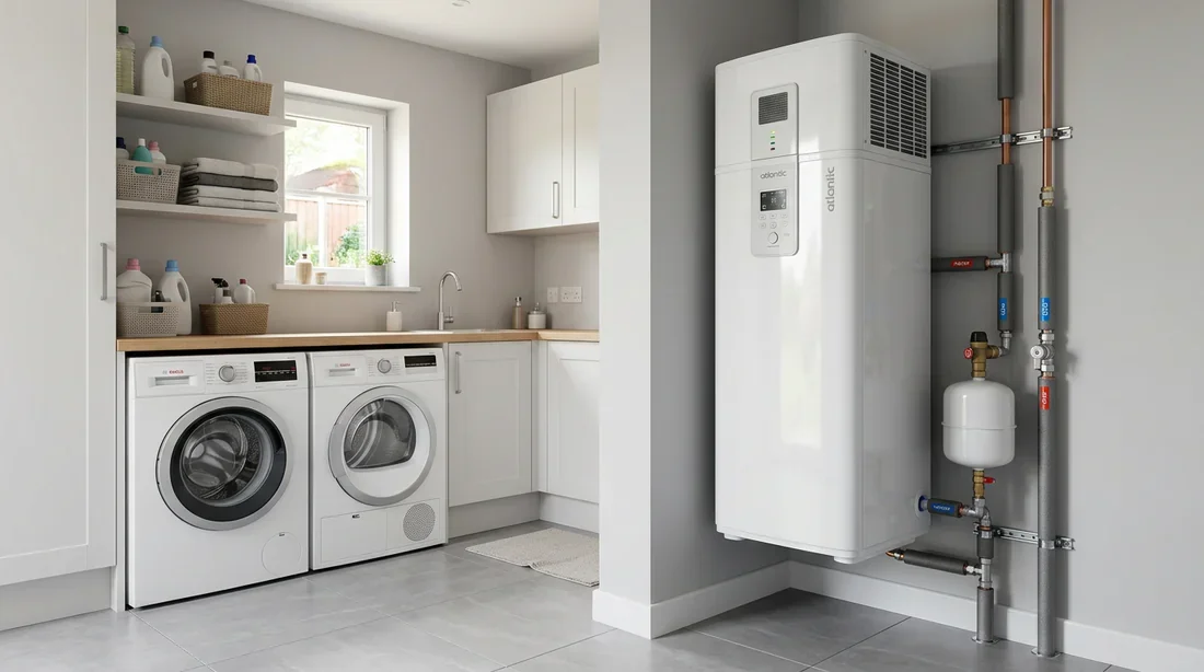 Installation moderne d'un chauffe-eau Atlantic dans une maison