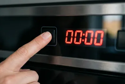 Bouton d'horloge de four digital clignotant 00:00