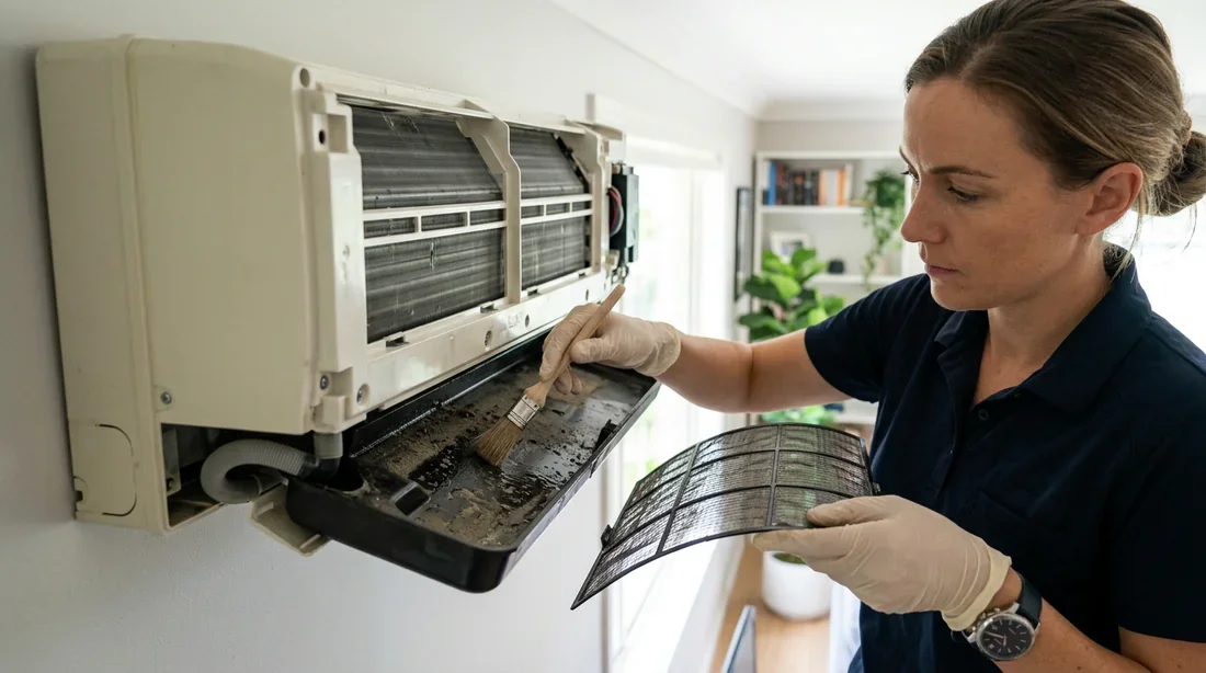 Nettoyage du bac a condensats et du filtre de climatiseur mural