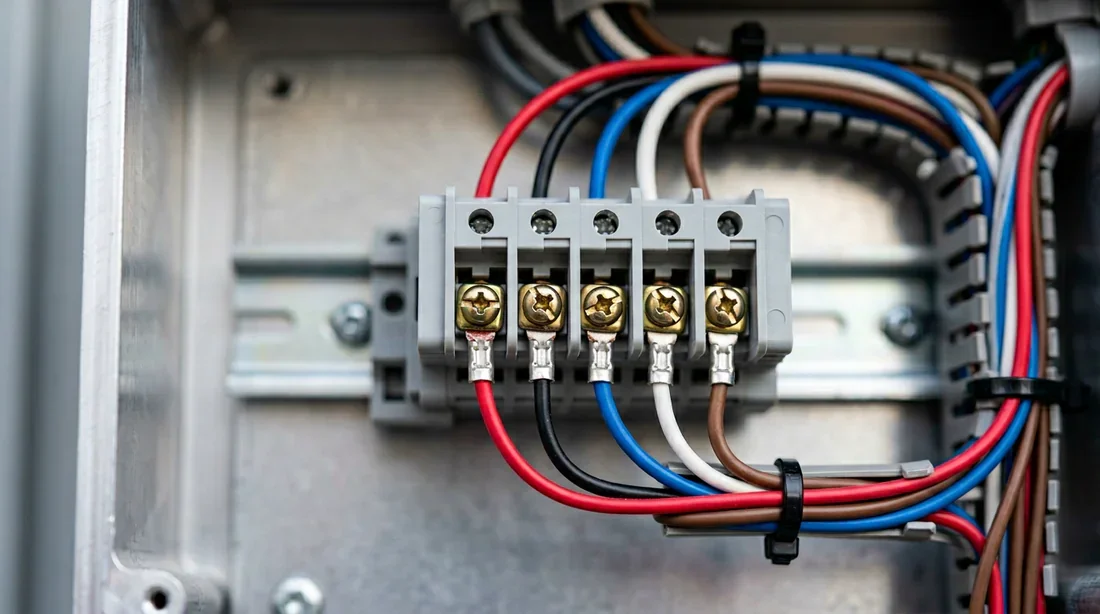 Détail du câblage sur bornier Aiphone