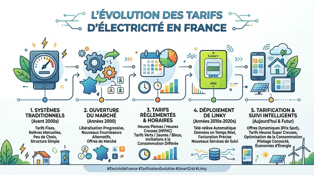 Infographie expliquant les tarifs et le fonctionnement du Linky