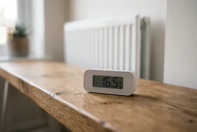 Thermomètre d'intérieur affichant une température basse