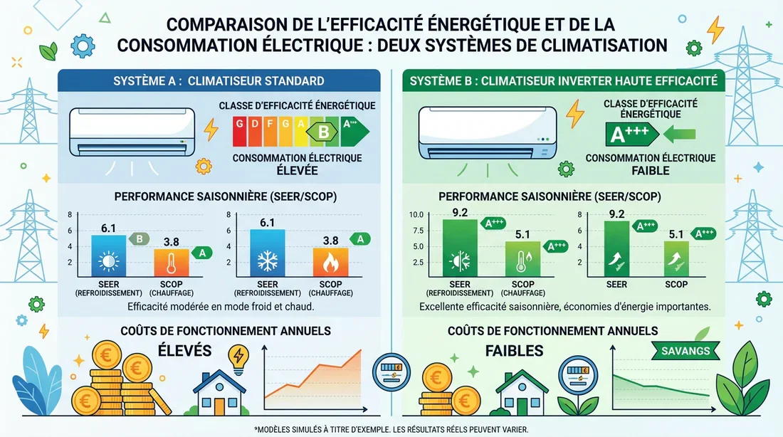 Infographie sur la consommation énergétique et l efficacité A+++ des climatiseurs