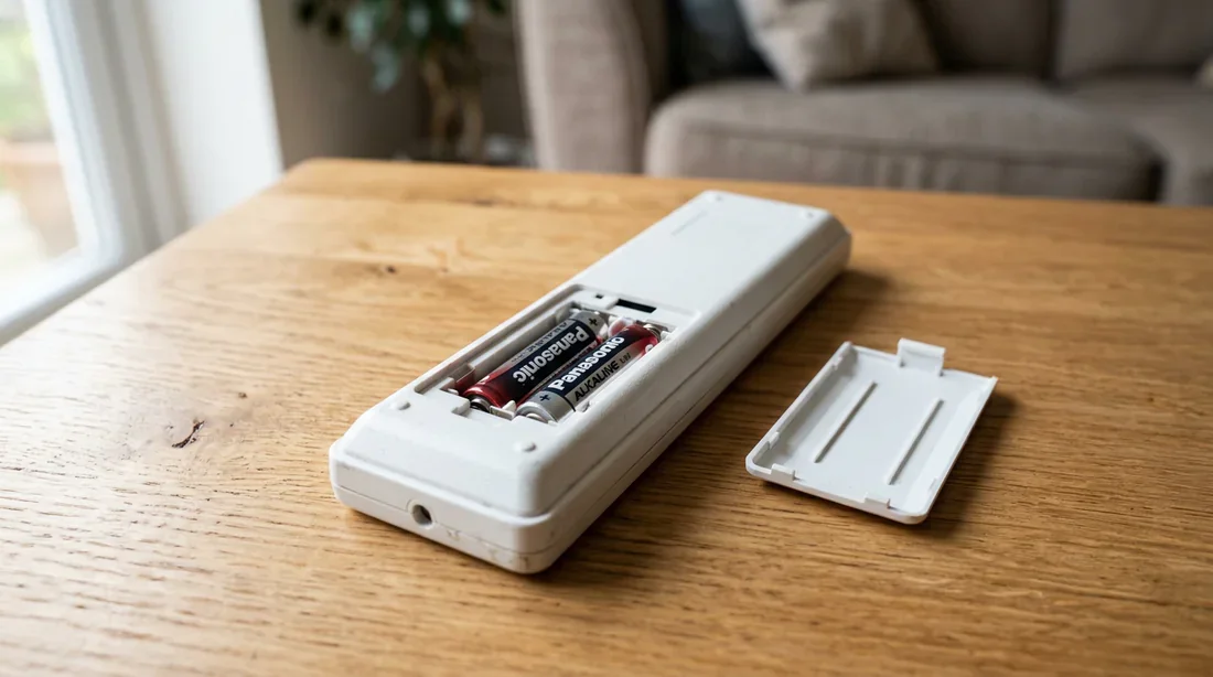 Changement des piles de la télécommande de climatisation Remplacement des piles dans le compartiment arrière de la télécommande Fujitsu