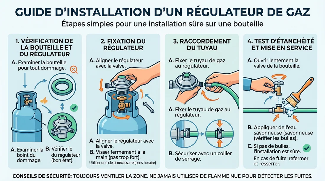 Schéma installation détendeur bouteille de gaz