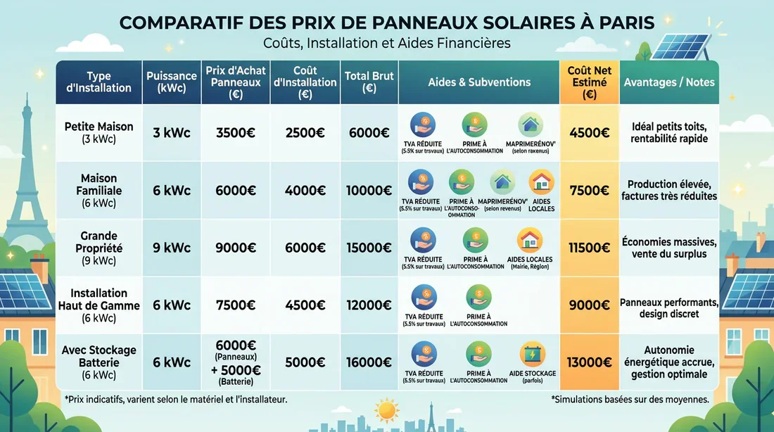 Panneau solaire 500W moderne installé sur un balcon urbain à Paris