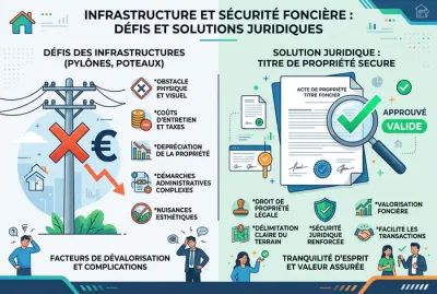 Infographie sur la gestion légale des poteaux électriques et droits de passage