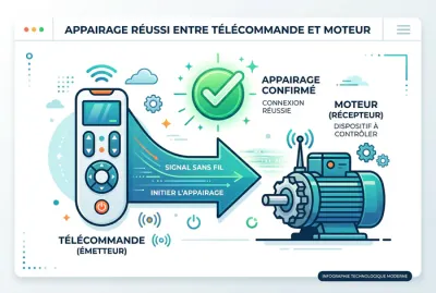Schéma de synchronisation entre une télécommande et un moteur Avidsen