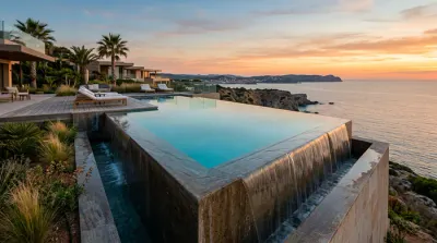 Détail ligne d'eau piscine haut de gamme