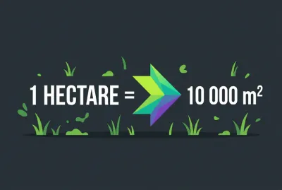 Schéma de conversion rapide 1 hectare égale 10000 m2
