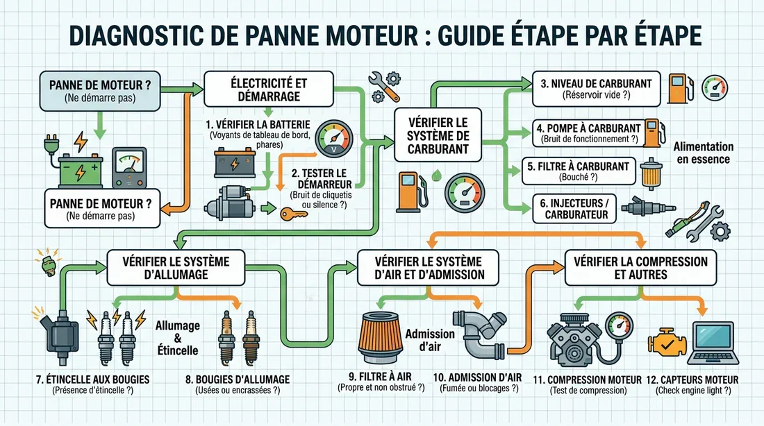 Tableau de diagnostic des pannes de tronçonneuse