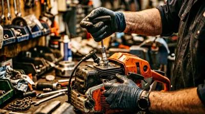 Comparaison entre une tronçonneuse Husqvarna 572 XP neuve et un carburateur encrassé nécessitant réparation