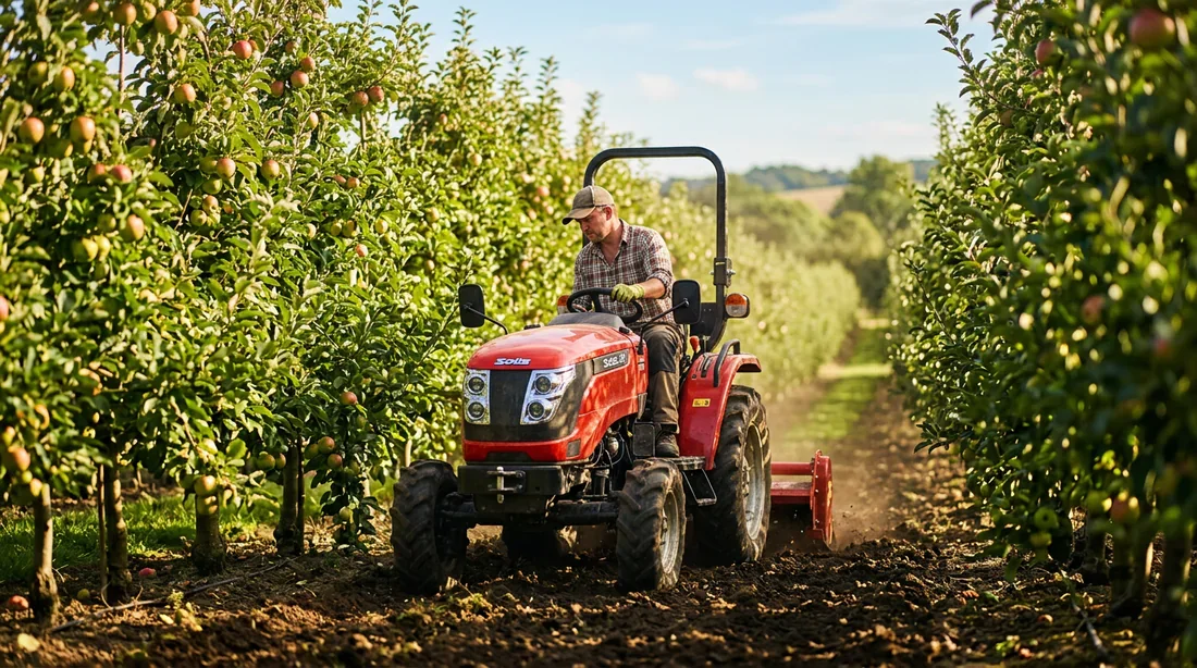 Schéma des étapes de maintenance pour le tracteur Solis 20