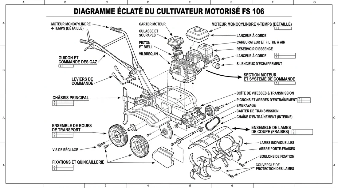 Schéma technique des composants de la FS 106