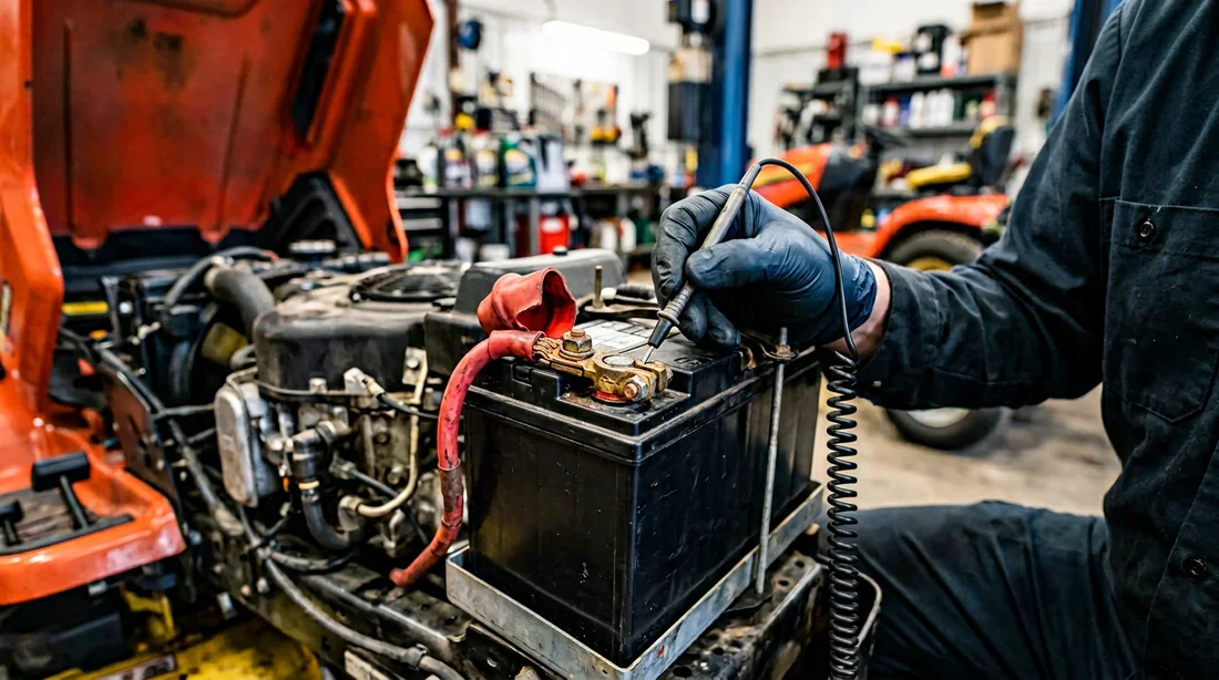 Vérification de la batterie d'une autoportée Stihl