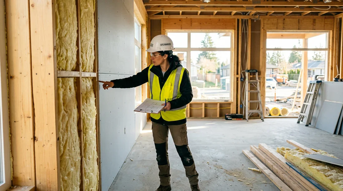 Inspection du second œuvre et de l'isolation dans une maison neuve