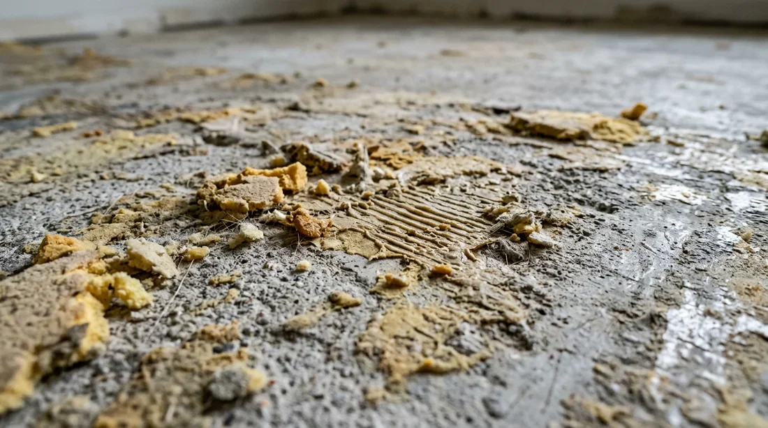 État d'un mur après arrachage de moquette murale