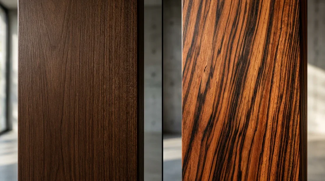 Comparaison visuelle entre une lame de bois Ipé et une lame de bois Muiracatiara