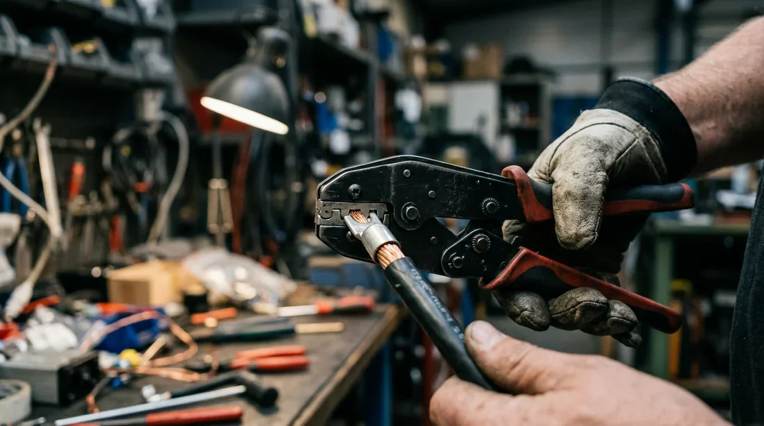 Infographie des étapes de dénudage d'un câble 16mm²